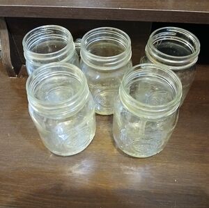 Classic Clear Glass Storage Jars Set of 5
